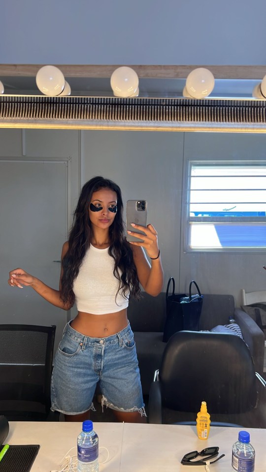 Love Island host Maya Jama wowed in a crop top and denim shorts hours before the final