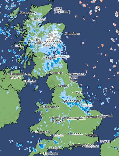 Temperatures could drop to -3C overnight as wintry showers hit the North East and Scotland