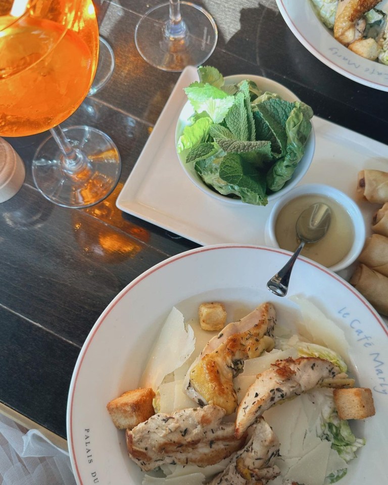 The former Islander shared snaps of delicious looking food during her stay