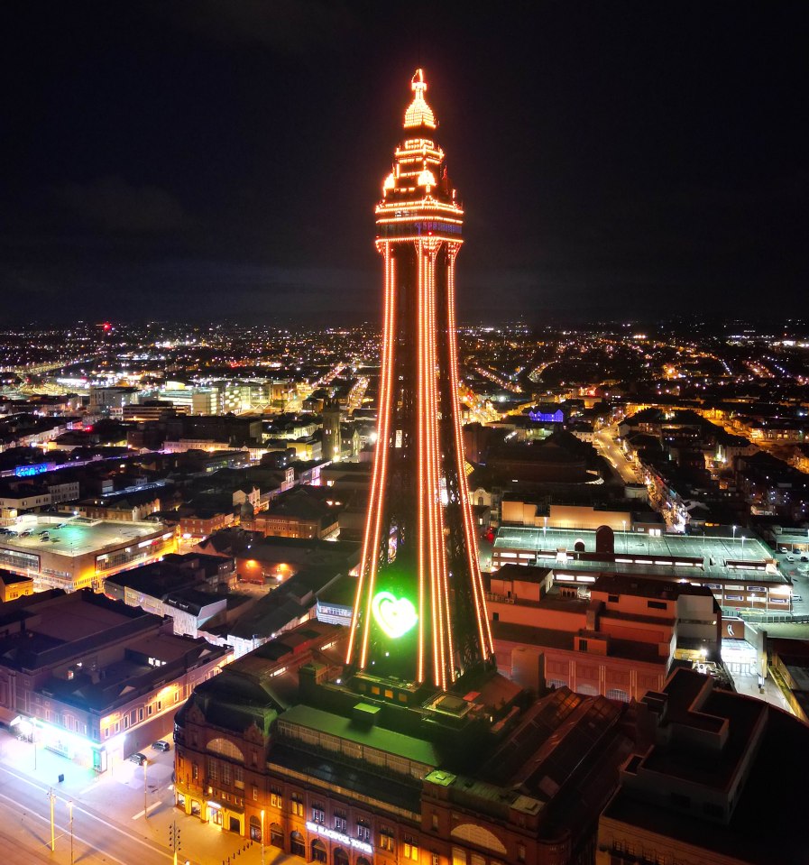 The Blackpool Tower has been illuminated in the club's colour in Tony's memory