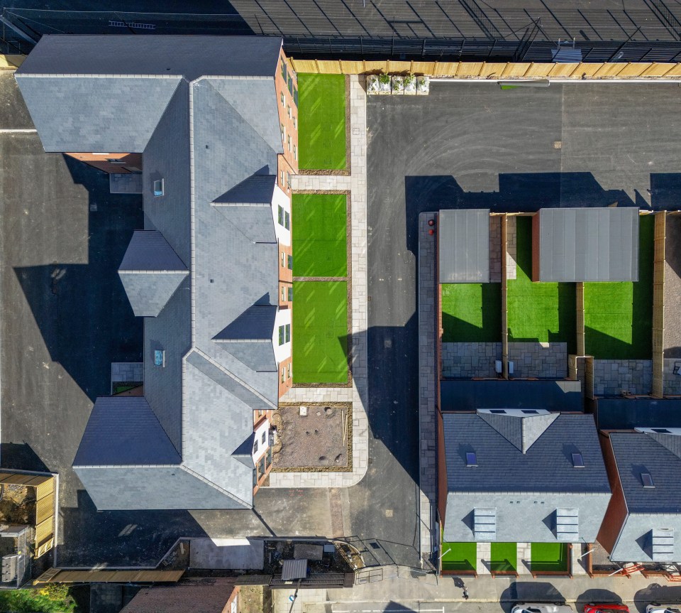 The four-bedroom houses stretch over three storeys