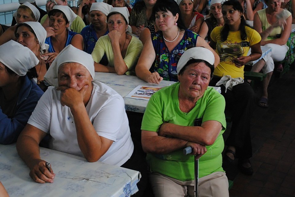 Convicts from the women’s correctional colony in Snezhnoye