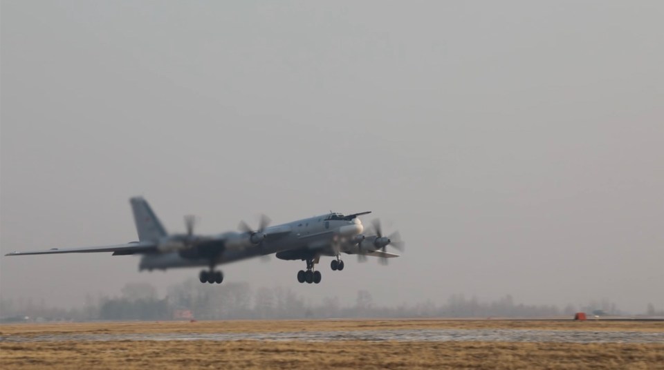 Russian TU-95 bombers also took to the skies