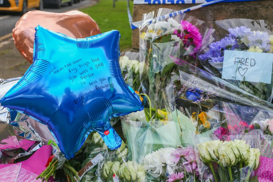 Grieving family, friends and classmates left balloons, flowers and notes at the scene