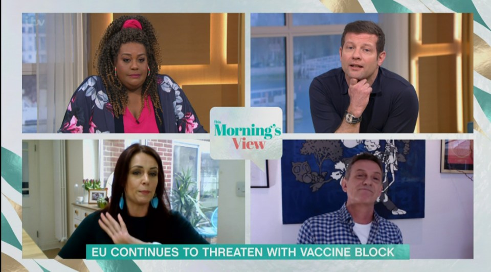 Alison with Matthew Wright on This Morning during the covid pandemic