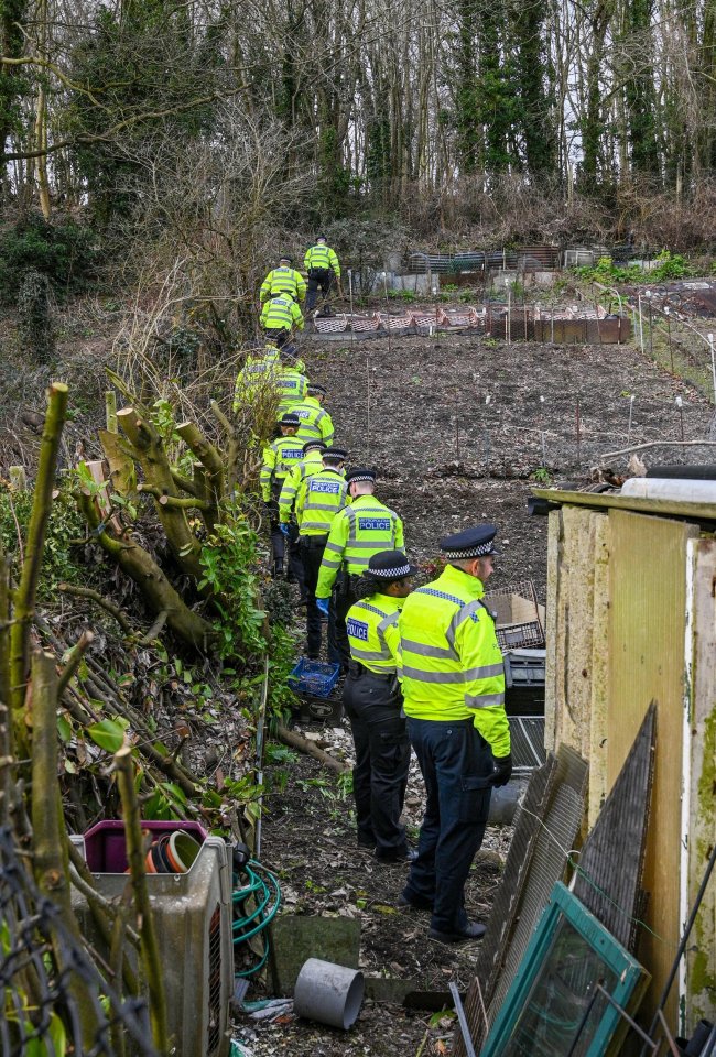 Police searching for a missing baby at allotments near to where the couple were arrested