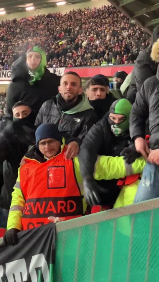 Some Betis fans were filmed spitting at United supporters