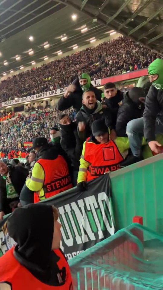 Some Betis fans were filmed spitting at United supporters