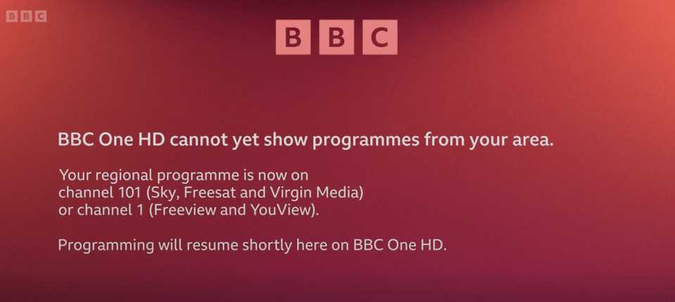 The red slate will soon be a thing of the past for regional programming on BBC One HD