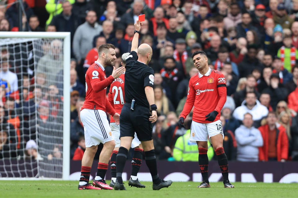 Casemiro is about to serve a four-match ban for Manchester United