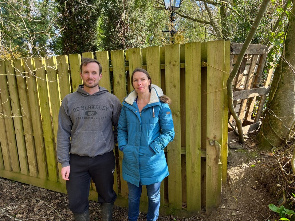 Daniel and Kim Lawrence object to the fence and have started an online petition