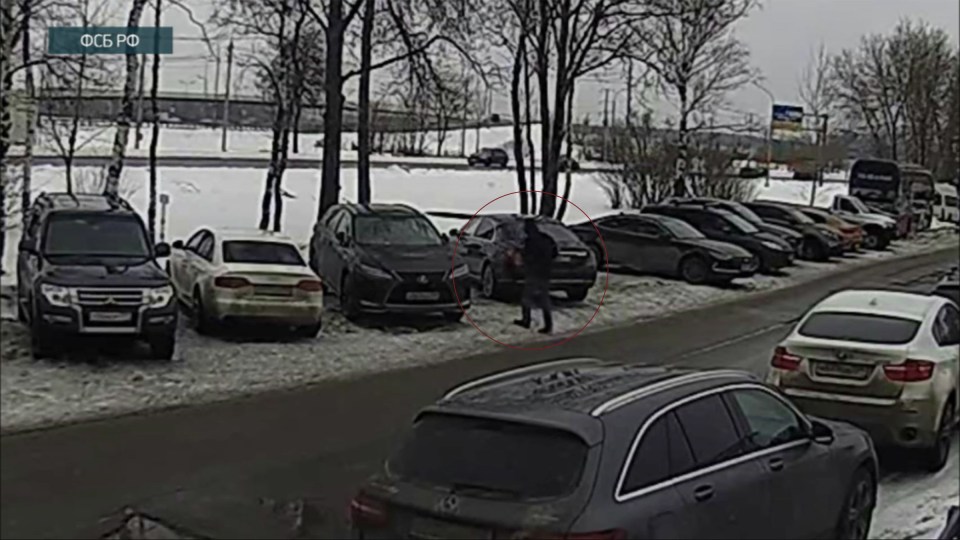 Footage released by the FSB showed a man "planting a bomb" under Malofeev's car