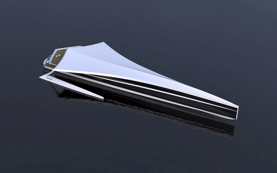 The vessel was designed to resemble a sleek bird gliding on water