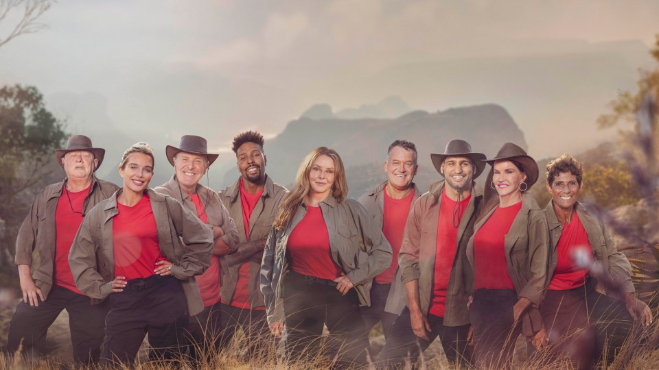 Meet the I’m A Celebrity… All Stars cast:  (L-R) Shaun Ryder, Helen Flanagan, Phil Tufnell, Jordan Banjo, Carol Vorderman, Paul Burrell, Amir Khan, Janice Dickinson and Fatima Whitbread