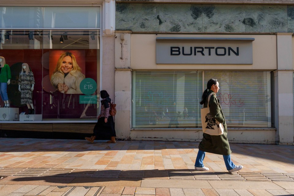 High store shops such as Burton have closed their doors