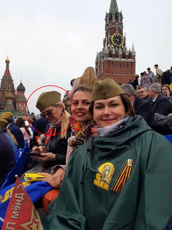 The doctor is pictured in Red Square with two other medics from her Swiss clinic