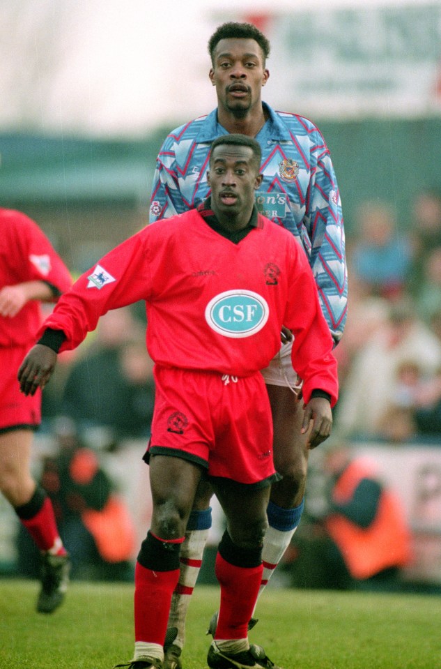 The giant Kevin Francis achieved legendary status at Stockport County