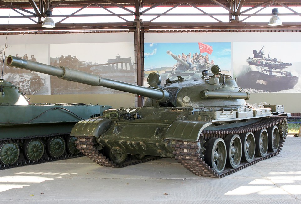 A T-62 tank at a military history museum in Russia