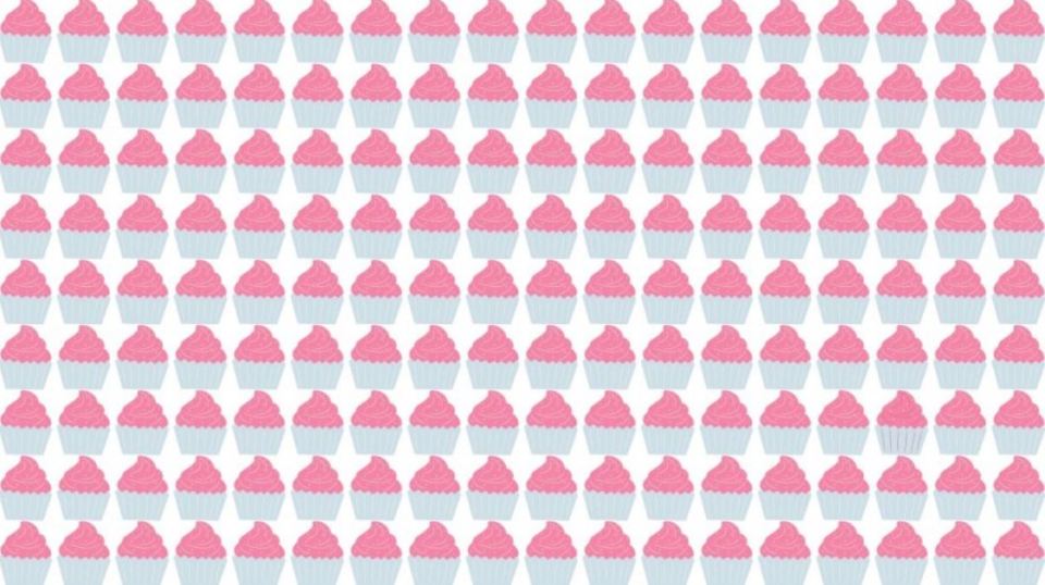 Spot the odd cupcake in this optical illusion