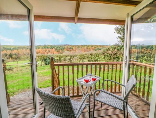 The lodges have amazing views over the countryside