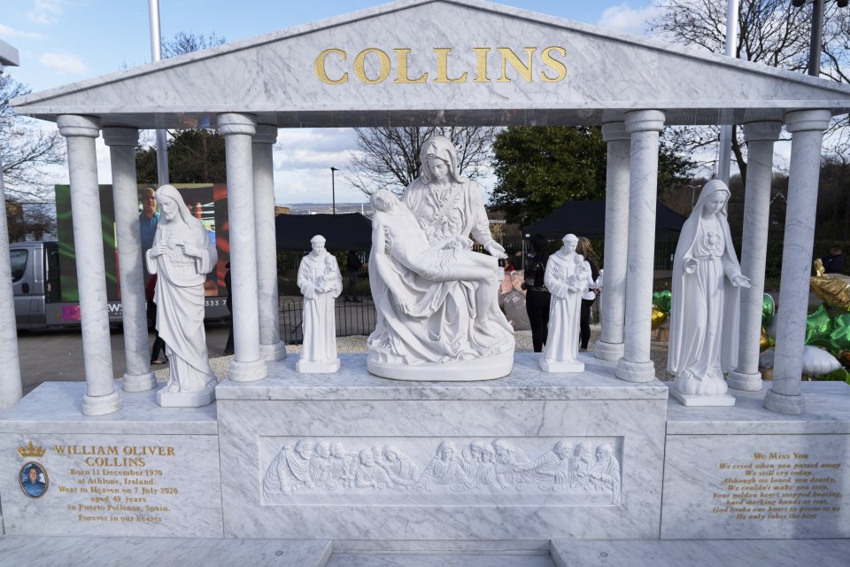 The massive memorial features multiple statues and is made out of solid Carrara marble