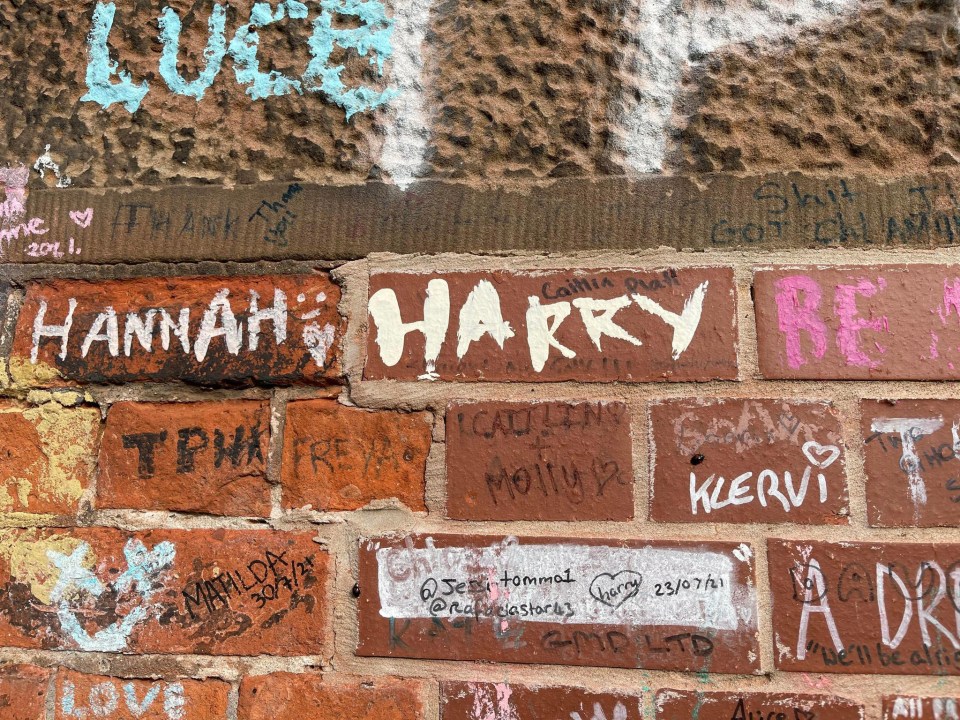 'Harry's Wall' is covered in messages of love and support for the singer