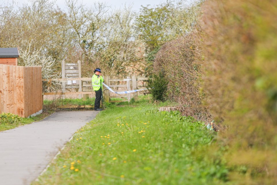 A police officer mans a cordon in Meridian Close near the home where Joshua Dunmore was murdered