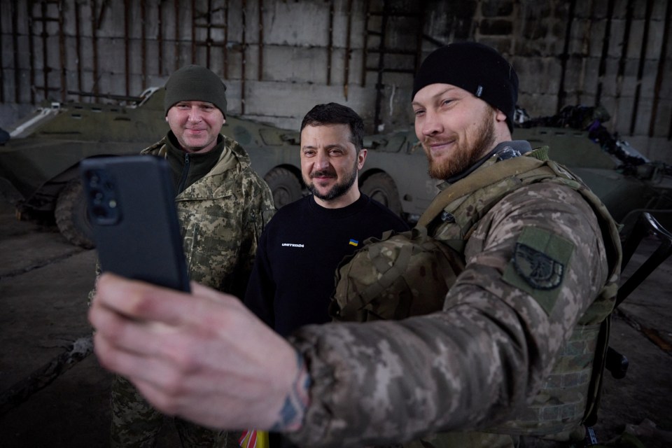 Volodymyr Zelensky visited the frontline today in Bakhmut