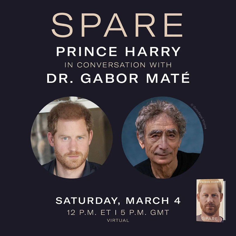 The prince will sit down with Dr Gabor Maté tonight