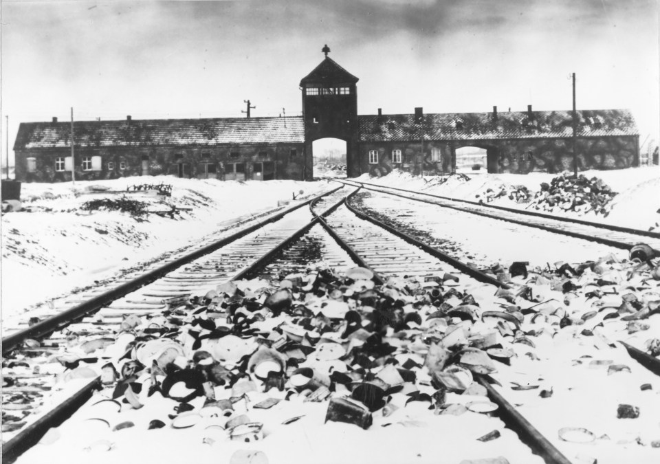 The tracks leading to the entrance of Auschwitz were dubbed the "Gate of Death"