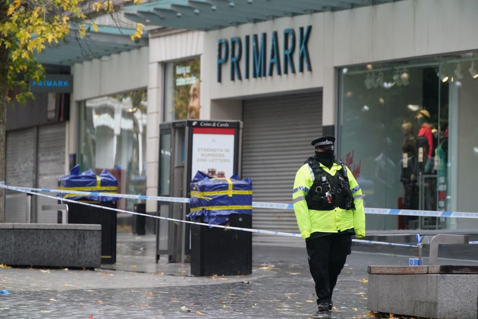 The scene in Liverpool city centre after the fatal knife attack