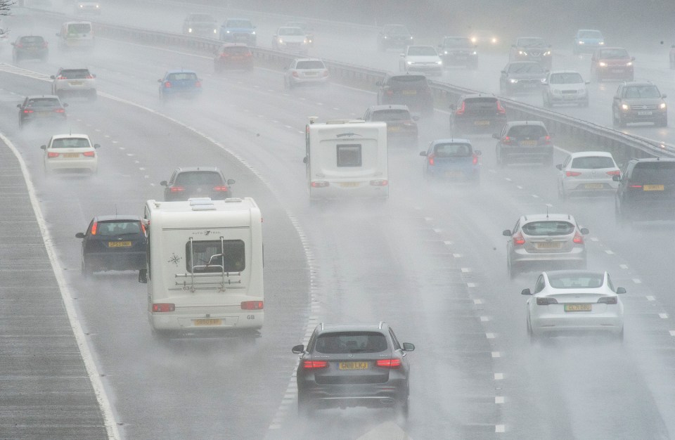 Driving conditions on the M25 in Kent were treacherous yesterday