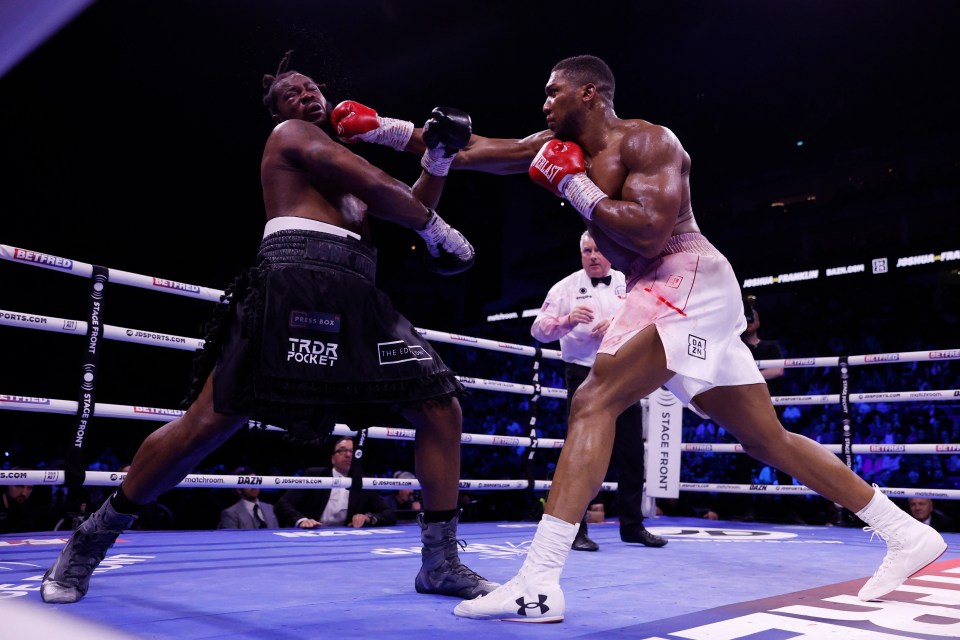 Anthony Joshua locked horns with Jermaine Franklin at the O2 Arena