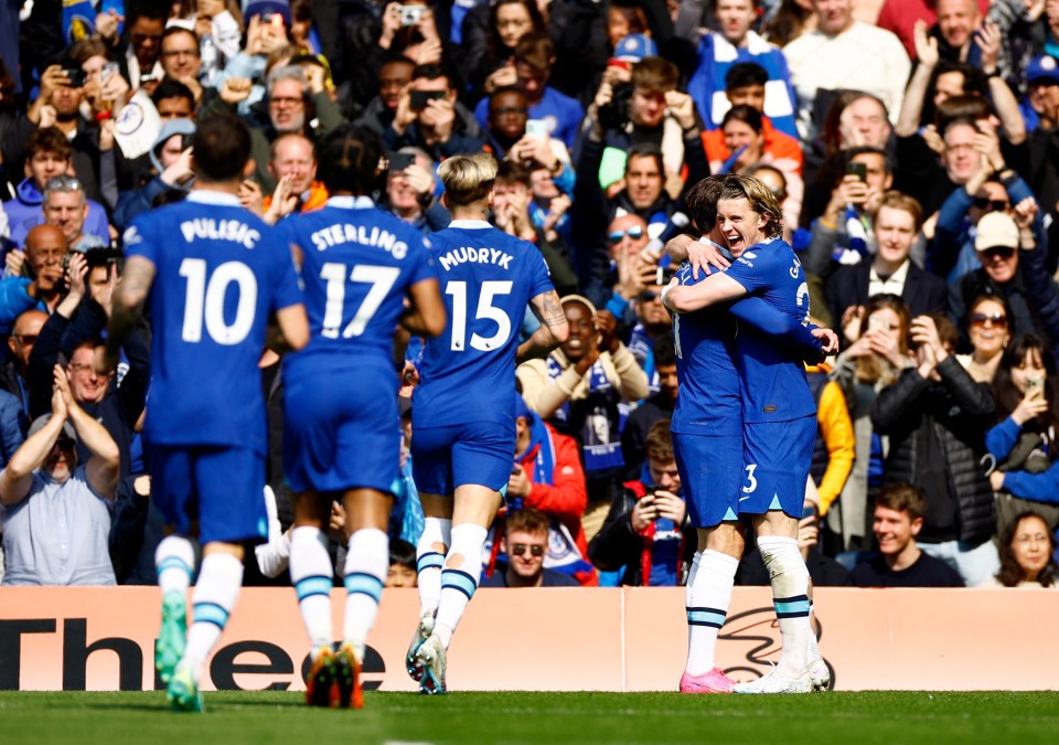 Chelsea celebrate their opener 