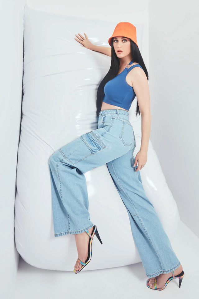 Katy Perry posed in gear from her latest clothing collection