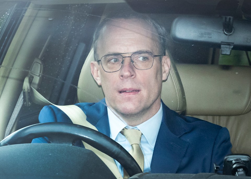 Dominic Raab, seen leaving his home today, has resigned as Deputy PM