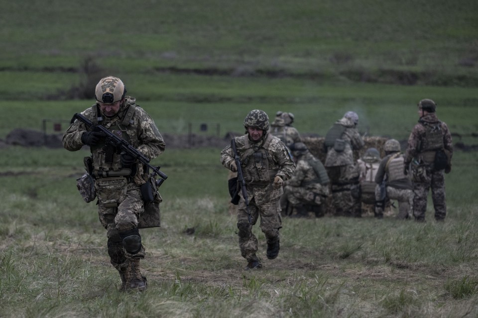 Ukrainian soldiers train ahead of the expected counter-offensive