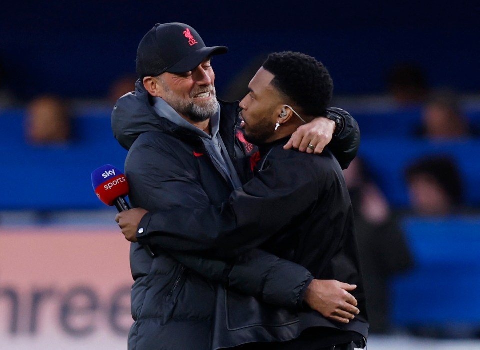 Sturridge, 33, reunited with old boss Jurgen Klopp at the match