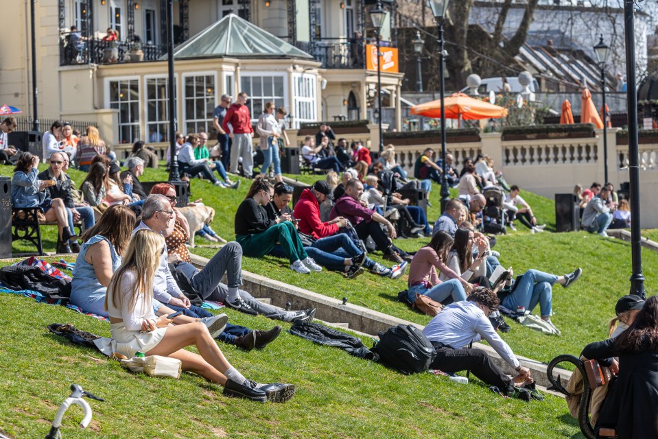 Brits are set to soak up 20C heat over the Bank Holiday weekend, as enjoyed by those here in Richmond, South London on April 9