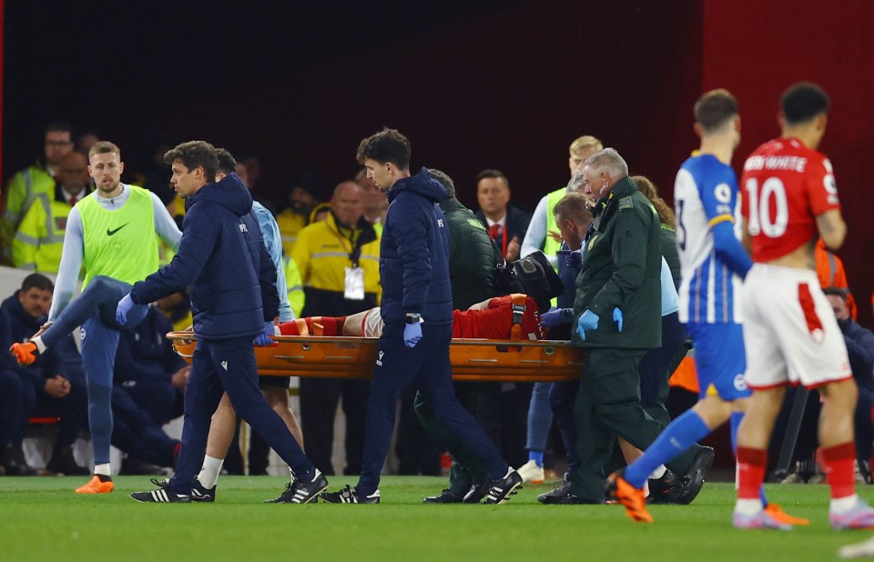 Neco Williams was stretchered off with a head injury