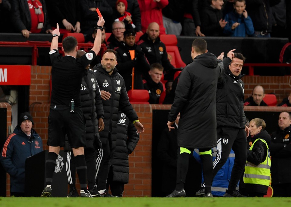 Marco Silva saw red in Fulham’s FA Cup defeat to Manchester United