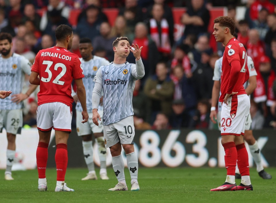 The controversial incident occurred at the end of Wolves' draw at Forest