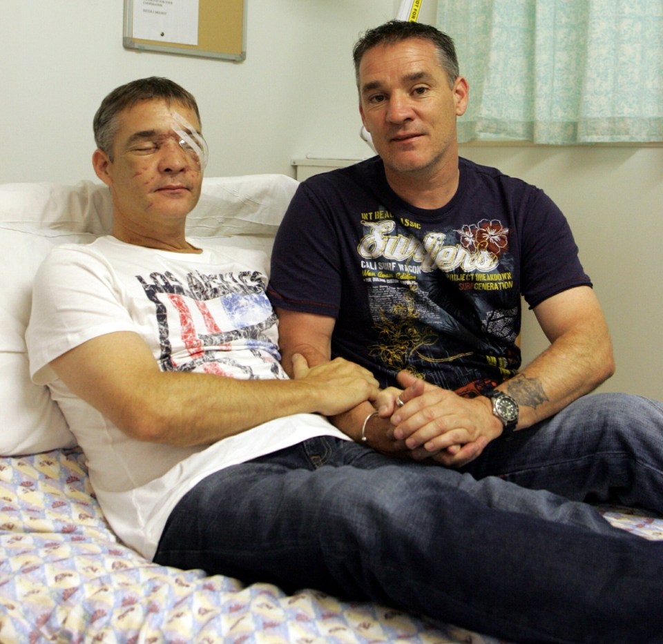 Victim PC David Rathband with twin brother Darren