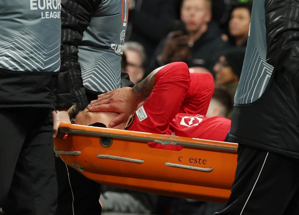 Man Utd star Lisandro Martinez was carried off against Sevilla