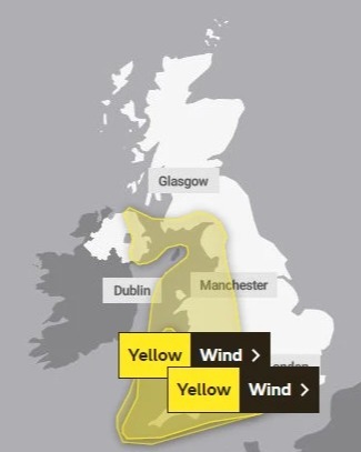 The Met Office has two yellow weather warnings for Wednesday