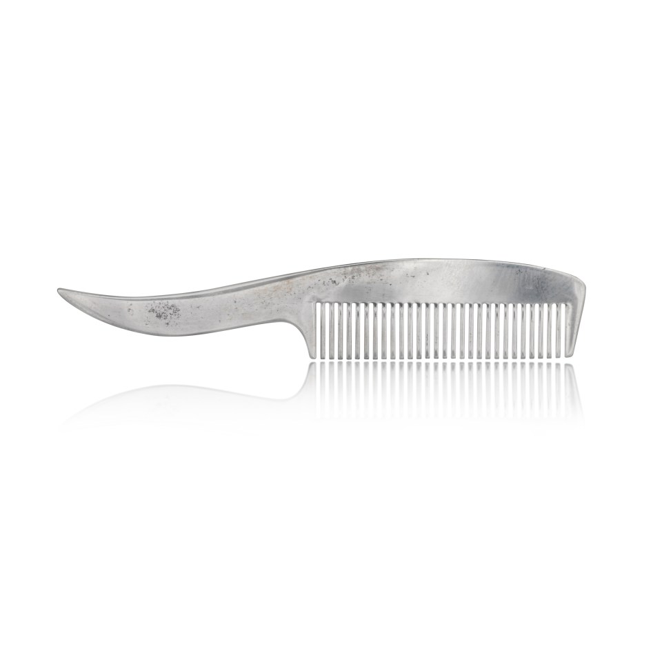 Freddie's silver moustache comb from Tiffany and Co