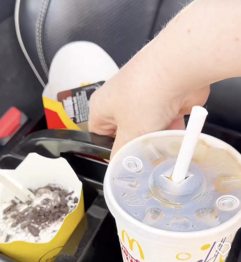 An art or cleaning caddy can be used in the car to limit mess from food on long journeys