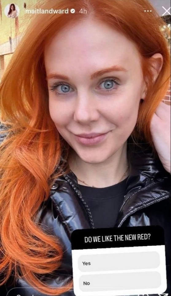 Maitland Ward debuted her new hair colour on her Instagram story