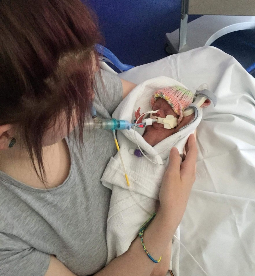 Courtney delivered Melanie, pictured, prematurely at just 23 weeks