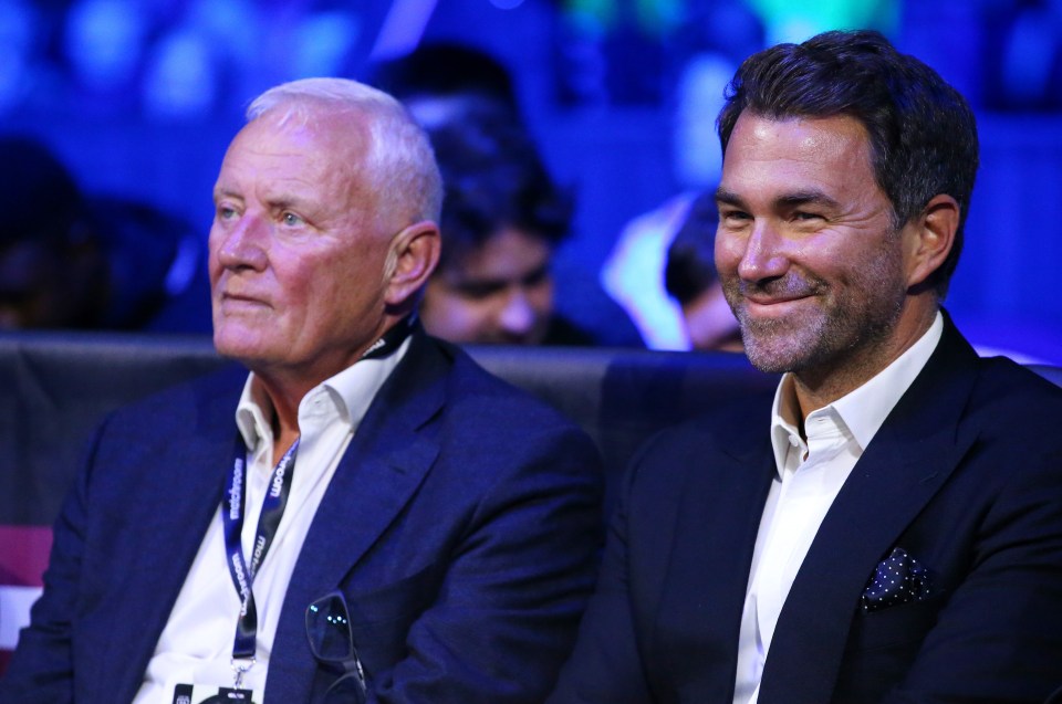 Barry Hearn with his promoter son Eddie